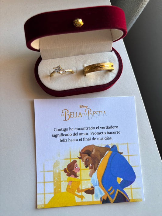 Anillos pareja Bella y Bestia