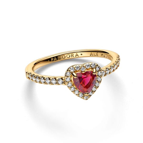 Anillo corazón rojo