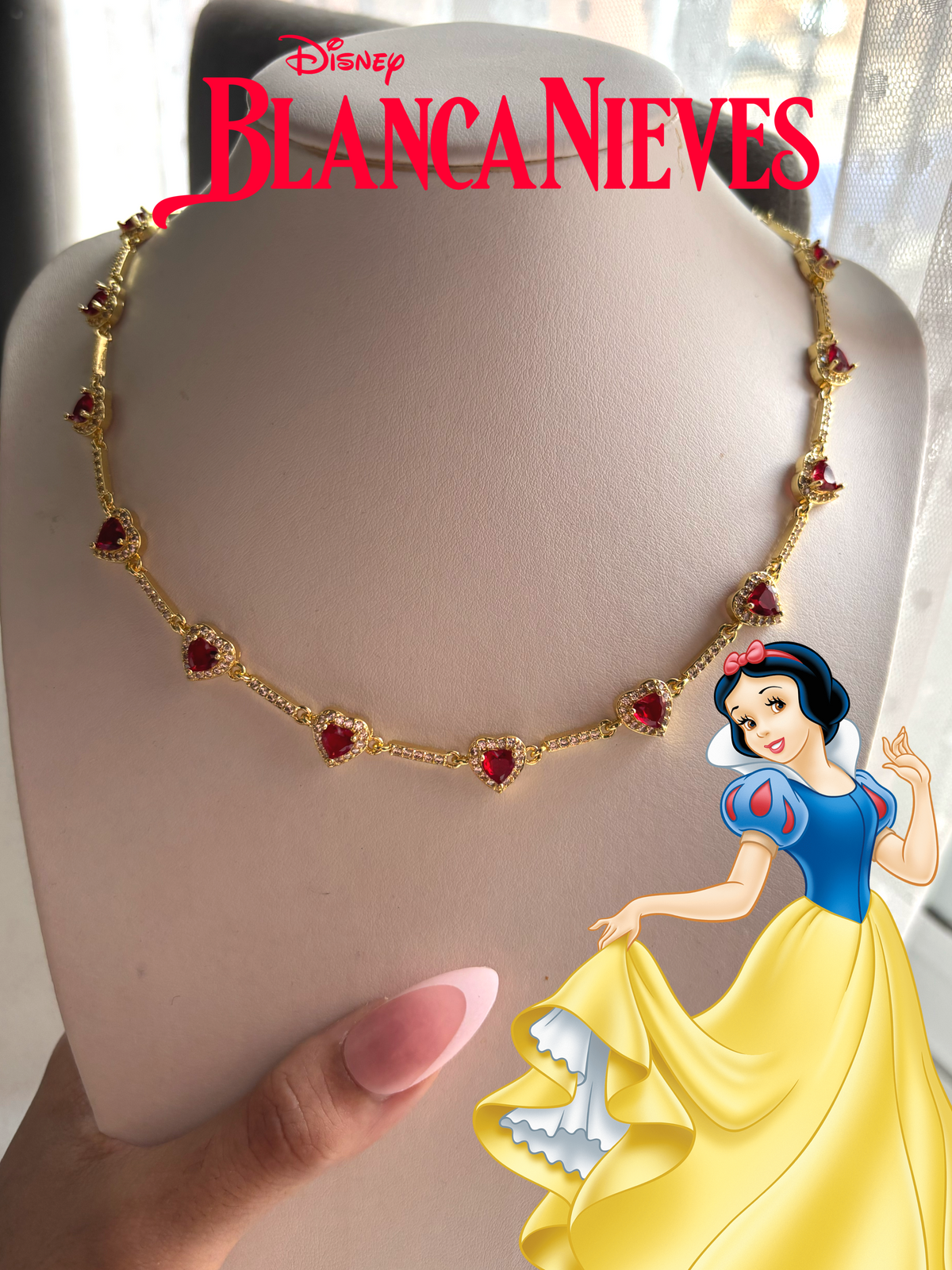Collar corazón de Blancanieves