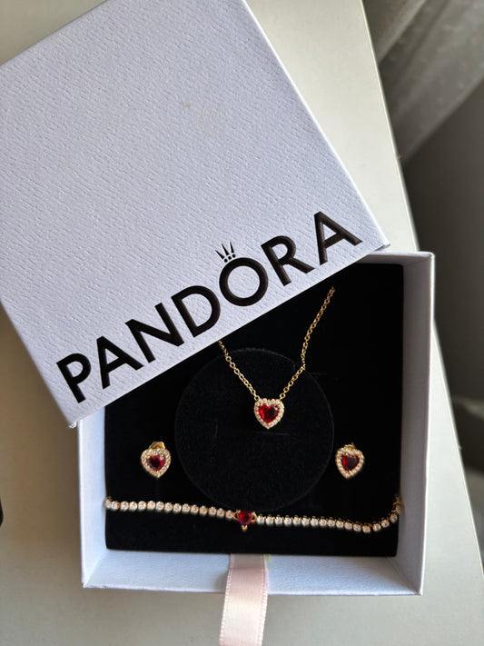 Conjunto dorado de corazón completo