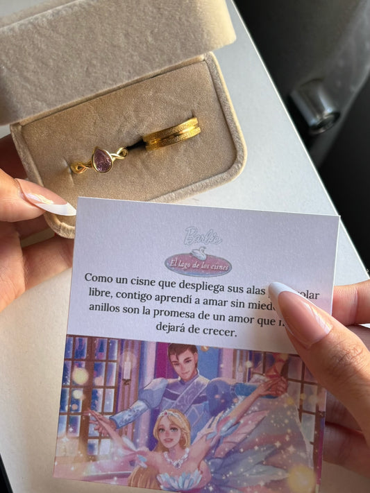 Anillos pareja Barbie el Lago de los Cisnes