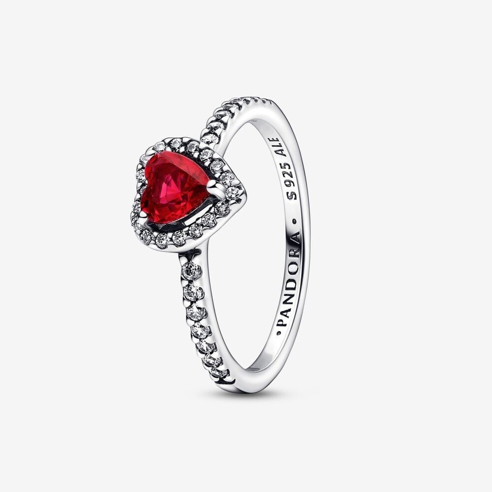 Anillo corazón rojo