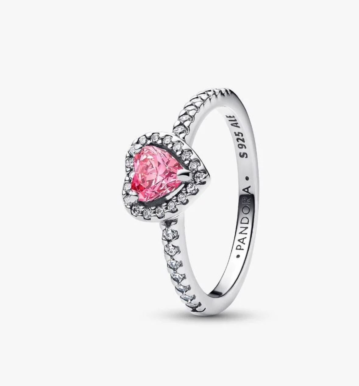 Anillo corazón rosa