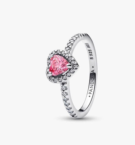 Anillo corazón rosa