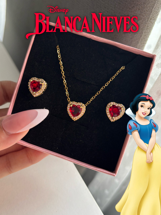 Pendientes y collar de Blancanieves