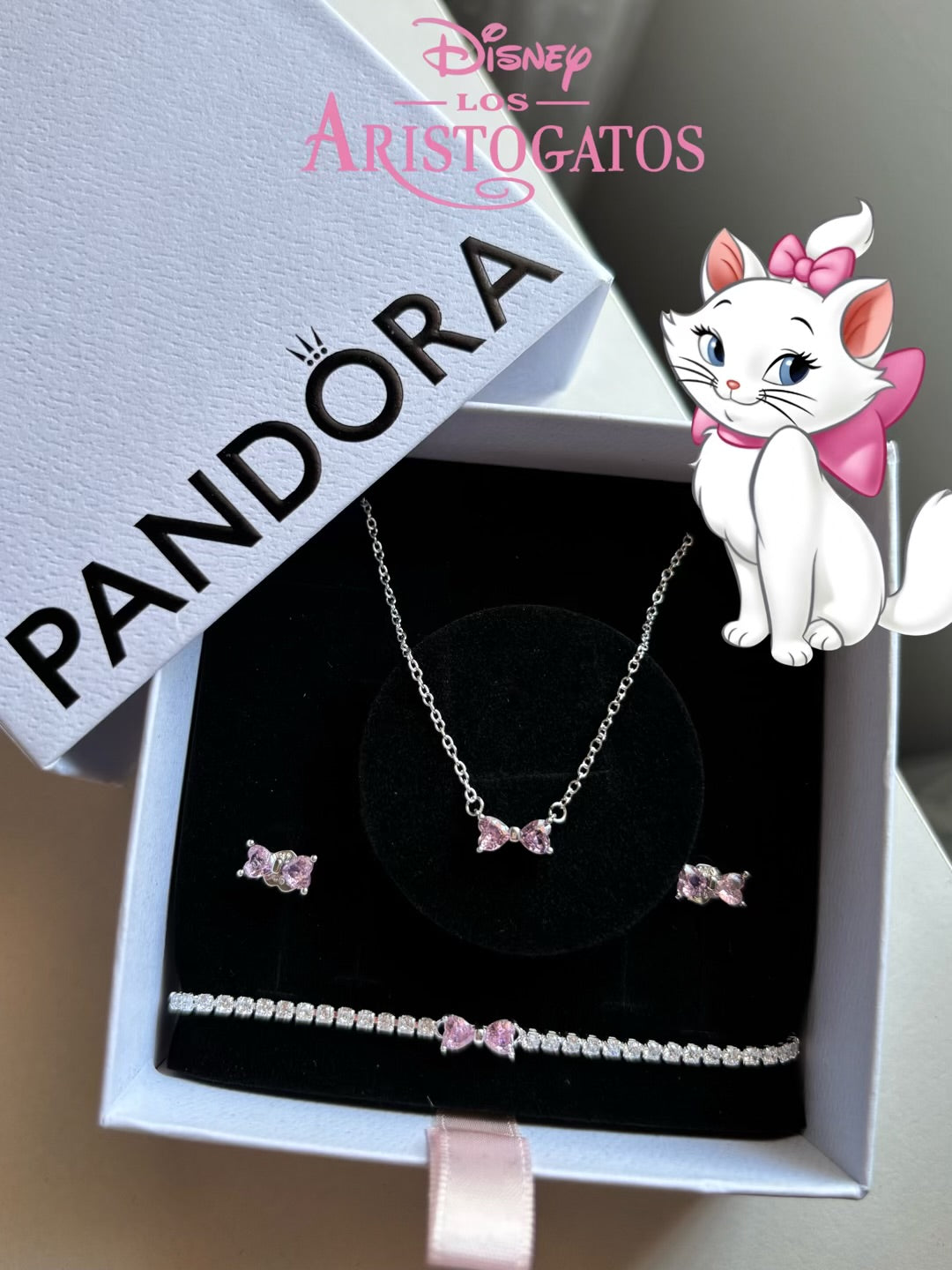 Conjunto lazo plateado completo Aristogato