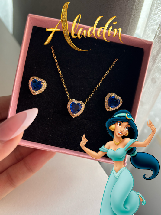 Pendientes y collar de Jasmin (Dorado)