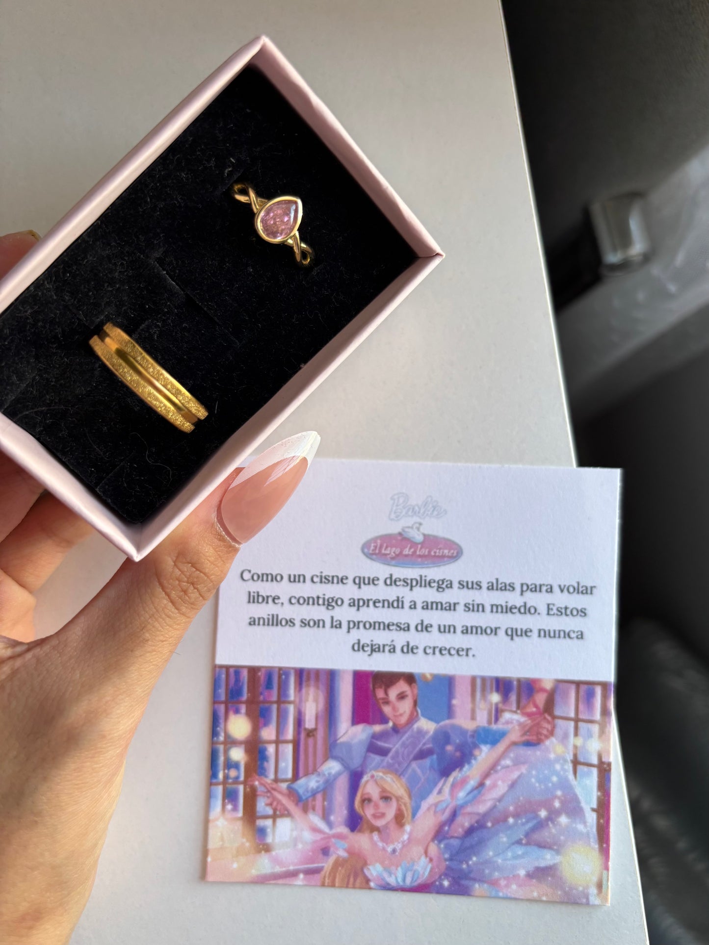 Anillos pareja Barbie el Lago de los Cisnes